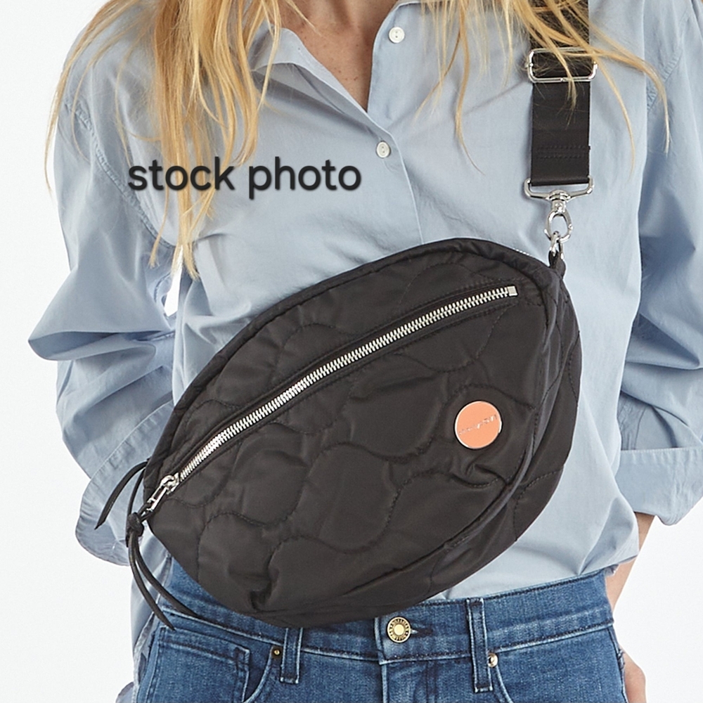Shortylove Black Quilted Medium Crossbody Bag With Extra Strap
